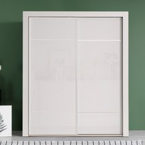 빅로드가구 키높이 헤이즈 슬라이딩 4~12자 장롱세트, 라인-화이트