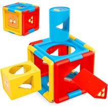 Baby Shape Sorter Toys 12-18 Months Baby Activity Logic Cube Toys for 1 Year Old Boy Girl Infant D, 한개옵션0