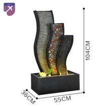 북유럽 카페 거실 장식품 소품 대형 정원 분수대 실내, JRJ-7543블랙 (55*36*104cm)