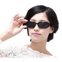 핀홀안경 눈 뿔테 눈피로 안구운동 돋보기 썬글라스 87238EA, 핀홀안경001번