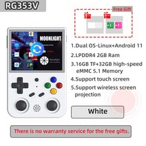 레트로 게임 비디오 콘솔 2023 ANBERNIC RG353V 3.5 인치 640*480 휴대용 플레이어 안드로이드 11 리눅스 O, RG353V-White_With 128G | 미국
