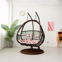 철제 해먹 의자 정원그네 까페의자 그네의자, 더블 더블 폴 모조 나뭇결 캡슐  큰 선물 팩