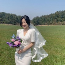 셀프웨딩원피스 브라이덜샤워 빅사이즈 피로연 파티 셀프웨딩 롱원피스 웨딩드레스