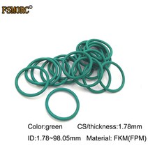 가스켓녹색 FKM o 링 ID1.78mm ~ 98.05mm 두께/CS 내유성 산 및 알칼리 씰링 개스킷 FPM o-링, 30 ID15x1.78mm  10pcs