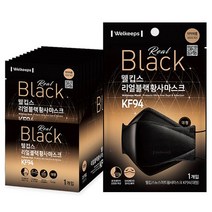 웰킵스 리얼블랙 황사마스크 대형 KF94, 100개입, 1개
