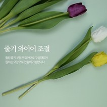 조화 단품 튤립 꽃다발 졸업식 시들지않는 선물 촬영 소품 생일, 튤립조화 로즈핑크