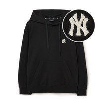 [국내정품]MLB 엠엘비 베이직 스몰로고 오버핏 후드티 NY Black