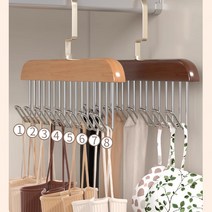 다용도 미끄럼방지 옷걸이 튼튼한 옷걸이행거 원목 다중 훅 옷걸이, 빈티지*1