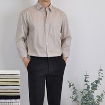 프리미엄 남자 구김적은 논아이론 남성 긴팔 셔츠 준옴므