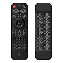 리모콘 스마트키 rii mx9 2.4g 미니 무선 키보드 마우스 원격 제어 포함 windows android tv box smart tv 호환, 검은색