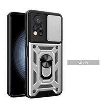 [케이로] 118937 인피닉스 핫 11S NFC 12i 20i 12 20 플레이용 충격 방지 케이스 슬라이드 렌즈 보호 낙하 브래킷 휴대폰, Infinix Hot 12i, Silver, 실버