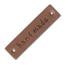 [동대문패션포인트] DIY 40X10mm 인조가죽 핸드메이드라벨 30개, 일반(양쪽구멍O), 사피아브라운