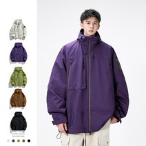 ANYOU 바람막이 바람막이 후드 탈부착 야상 스포츠 등산 점퍼 트렌치