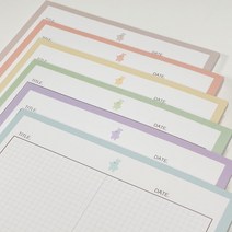 [3+1 event] 2023 계묘년 토끼 캐릭터 끼돌이 B5 모눈 떡메모지 / 6color, 그린