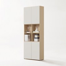 한샘 티오 격자책장 모던형 6단 80cm (컬러 택1), 화이트_오크_그레이(F)