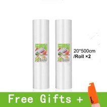 분쇄기 음식물 쓰레기 처리기 싱크대 용기 음식 보관기 반찬통 냉동실 정리 냉동밥 식품 보관 팩 수비드 5 롤 진공 포장기 포장백, 20-500CM-2PC
