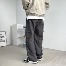 로니제이 남녀공용 와이드핏 조거 Y2K 카고 팬츠