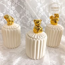 고르소 북유럽 세라믹 면봉 소품 정리함 악세사리 보관함, 버드