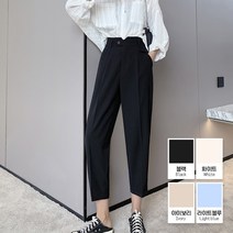 페이퍼먼츠 여성용 세미 슬림 라인 심플 데일리 9부 슬랙스 팬츠 00450