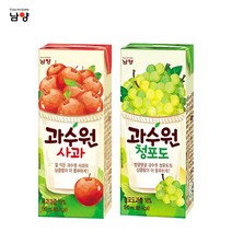 남양 과수원 190mlx24팩(1box) 사과 청포도 복숭아 오렌지/과일주스, 1세트, 사과12팩+청포도12팩