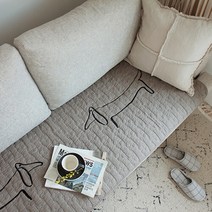 DJAGSO 도그 퀸트 쇼파패드 2사이즈, 그레이, 3인용