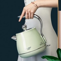 빈티지 전기 포트 커피머신 드롱기 주전자 무선 티, 녹색