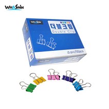 [성실한오피스] 화신 더블크립 칼라 문구 집게 클립 모음, 특소, 1개