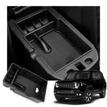 RUIYA 지프 레니게이드 2015+ 수납 콘솔박스 트레이, 블랙