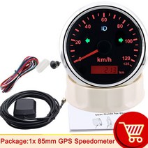 속도계 HD 85mm GPS 200kmh 120kmh 속도 게이지 디지털 주행 거리계 ATV UTV 오토바이 해양 보트 미터 방수 12V/24V, 05 125K-black silver