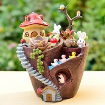 ROOGO 루고 화분 집에가는길 꽃밭 화분 버섯 지붕 집