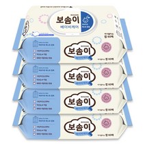 (행복가득)보솜이 아기 물티슈 베이비 케어 캡형 60p, 4개, 60매