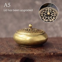 향로 촛대 청동 제사 제기 제례용 향대 레트로 구리 로터스 포켓 중공 향 스틱 버너 황동 향 홀더 커버 백단향 불교 홈 장식, 에이5