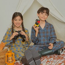 수아팜 남아용 스마트체크 긴팔 수면 잠옷 상하 세트