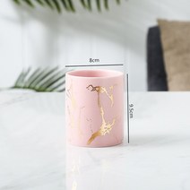 북유럽 세라믹 철 아트 대리석 꽃병 패턴 로즈 골드 그린 테이블 식물 냄비 홈 오피스 다육이 화분, 40 Pink-04 L