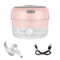 스파이럴 믹서기 초고속 진공 블렌더 대형 소형 휴대용 업소용 만능 얼음 100250ml 전기 마늘 초퍼 미니 usb 충전 매셔 야채 칠리 고기 생강 매셔 기계 주방텀블러 177, 핑크 100ml