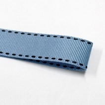 선물포장리본 꽃포장리본 골지 스티치 리본 (폭 5mm 길이90m)(폭 10mm/15mm 길이 45m), 40(어두운 하늘색+블랙스티치)