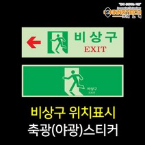 [이노텍] 비상구유도표지판 축광(야광) 4종 소방안전스티커, 400C01-01, 1개