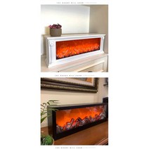 불멍 LED 무드등 벽난로 장식 거실 분위기 인테리어, 화이트 - 63.5 x 36.4cm