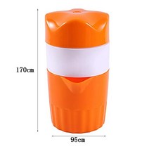 쥬서기 착즙기 수동 감귤 과즙 짜는기구 오렌지 레몬 과일 압착기 300ml 오렌지 주스 컵 야외 휴대용 과즙 기계 주방 도구, 3-주황색