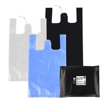 무상표 청유백색 손잡이비닐봉투 / 분리수거 쓰레기봉투 마트 시장 푸드트럭, 왕대 15리터 100매