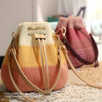 털실나라 DIY 미니복조리 뜨개가방 패키지 뜨개질 코바늘가방, 44크림1볼+51살구핑크1볼+52망고1볼, 브라운