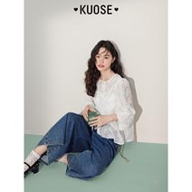 KUOSE 쿠오세 롱 슬리브 베이비돌 블라우스 여름 긴소매