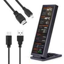 미니서버랙 미니ITX 컴퓨터 케이스 듀얼 USB c타입 보조 화면 LCD 모니터 CPU GPU RAM HDD DIY 79 인치 IPS PC 미니 ITX 자유롭게 AI, 1.Black standard