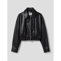 에잇세컨즈 페이크 레더 숏 점퍼 블랙 35333ZJQ15