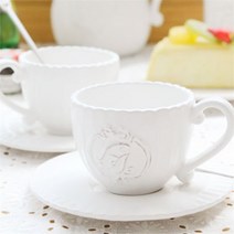 디와이룸 화이트 도자기 컵 앤 소서 엘에이 커피잔 세트 (9627912), 엘에이커피잔1p