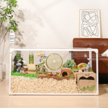 카르노 아크릴 투명 케이지 햄스터 집 대형 100cm 120cm, 가로 80cm(80x50x50)