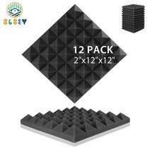 스테빌라이저 부싱 카프론트후드 엔진 방음 매트 커버 어쿠스틱 스튜디오 폼 패널 가정용 벽 데칼 흡음재 스폰지 패드, jzt-블랙, 고밀도, 12개