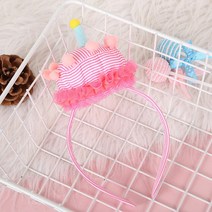 고깔 생일 모자 공주 헤어밴드 소녀 사랑스러운 사진 소품 케이크 파티 머리띠 파티룸, 05 pink strip