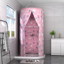 욕조파티션 원형 화장실 욕실 가림막 보온 샤워 커튼 방수 박스 부스 봉 욕조 패브릭, L + 라지 지름 100x200 높이개