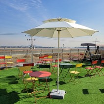 율율파라솔 높낮이조절파라솔 핑크 파라솔 튼튼한 국산 우드 휴대용 대형 특대형 캠핑 카페 야외 옥상 감성 모래놀이 비치, 높낮이조절형(다크브라운기둥), 민트